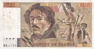 France  100 Francs - Delacroix - 1978 - Serial W.5 - P.154 VF