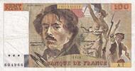 France  100 Francs - Delacroix - 1978 - Serial A.7 - P.154 VF
