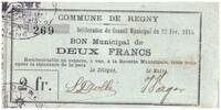France 2 francs 2 Francs Regny City - N269 - 1915 -