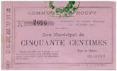 France 50 centimes 50 Centimes Roupy City - 1915 -
