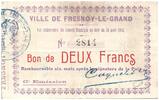 France 2 francs 2 Francs Fresnoy-Le-Grand City - 1915 -