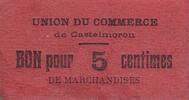 France 5 centimes 5 cent. Castelmoron Union du commerce -