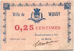 France 25 centimes 25 Centimes Wassy City - 1916 -