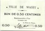 France 50 centimes 50 Centimes Wassy City - 1915 -