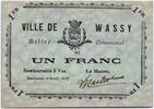 France 1 franc 1 Franc Wassy City - 1917 -