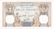 France 1000 francs 1000 Francs Ceres and Mercury - 16/12/1937 Serial O3129 -