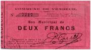 France 2 francs 2 Francs Vendeuil City - 1914 -