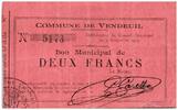 France 2 francs 2 Francs Vendeuil City - 1914 -