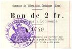 France 2 francs 2 Francs Villers-Saint-Christophe City - 1915 -