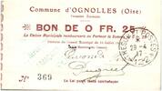 France 25 centimes 25 Centimes Ognolles City - 1915 -