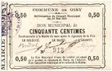 France 50 centimes 50 cent. Oisy City - N913 - 1915 -