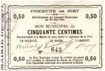 France 50 centimes 50 cent. Oisy City - N643 - 1915 -