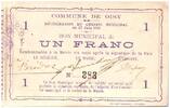 France 1 franc 1 Franc Oisy City - N383 - 1915 -