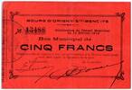 France 5 francs 5 Francs Origny-Sainte-Benoite City - 11/02/1915 -
