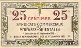 France 25 centimes 25 cent. Pyrénées Orientales -