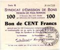 France 100 francs 100 Francs Poix-Terron City - 1917 -