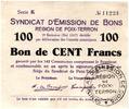 France 100 francs 100 Francs Poix-Terron City - 1917 -