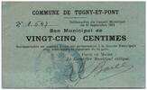 France 25 centimes 25 Centimes Tugny-Et-Pont City -15/09/1914 -