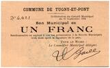 France 1 franc 1 Franc Tugny-Et-Pont City - 1914 -