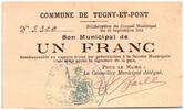 France 1 franc 1 Franc Tugny-Et-Pont City - 1914 -