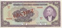 Turkey 50 lira 50 Lira 1942 - Pdt L. Inonu - Specimen -