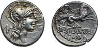Roman Republic AR denarius 91 BC D. Junius Silanus, Roma right/Victory d... 245,00 EUR  Excl. 15,00 EUR Verzending
