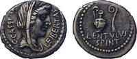 Roman Republic AR denarius C. Cassius Longinus with P. Cornelius Lentulus Spinther, pedigree to 1964 -