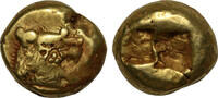 Kingdom of Lydia EL trite Alyattes (Walwet), lion facing right/incuse punch, pedigree to 1962 -