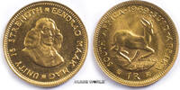 Südafrika 1 Rand J.A. van Riebeck/ Springbock, 4,00 g/917 Gold, KM#63, f. Stg -
