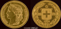 Schweiz 20 Franken B, Divo-Tobler, 6,47 g /900 Gold, S7, vz -