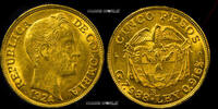Kolumbien 5 Pesos Republika de Colombia, Simon Bolivar, Mzz. B, 7,91 g/917 Gold, KM201.1, vz -