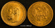 Russland 5 Rubel Mz. FS, Nikolaj II. 1894-1917, 4,28 g/900 Gold, S220, vz+ -