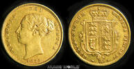 GB 1/2 Sovereign Victoria 1837-1901, Shield Type, 3,97 g/917 Gold, S258, vz -