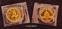 China 10 Yuan Pandamotiv, Gold 1/10 oz. 999,, Stg, in Originalfolie -
