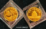 China 10 Yuan Pandamotiv, Gold 1/10 oz. 999,, Stg, in Originalfolie -