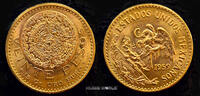 Mexiko Pesos Azteken-Kalender aus dem 15. Jh., 16,65 g/900 GOLD, KM478, f. Stg -