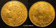 Schweiz Vreneli Schweiz, 10 Vreneli 1915, Mzz. B, Vreneli, 3,22 g/900 Gold, vz -
