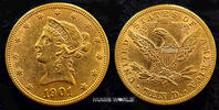 USA 10 Dollars USA, 10 Dollars 1901, Philadelphia, Liberty Kopf, 16,68 g/900 Gold, vz -