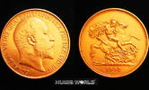 GB 5 Pounds GB, 5 Pounds, 1902, Edwardvs VII. 1901-1910, 39,86 g/917 Gold, S470, Mattprägung, nur 8066 Exemplare geprägt, selten, vz -