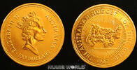 Australien 100 Dollars Australien, 100 Dollars, 1987, Australien Nugget, Elizabeth II. / Welcome Stranger 1869, 1 oz. Gold, KM92, Stg -