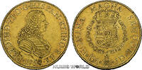 Peru Peru, 8 Escudos 1754, LM JD, Lima; Ferdinand VI. 1746-1759m KM 59.1 Schrötlingsfehler 26,97 g, 917/1000 Gold, ss-vz -