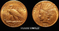 USA USA, 10 Dollars, 1932, Philadelphia, Indianerkopf, IN GOD WE TRUST, 16,69 g/900 Gold, selten, vz+ -
