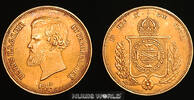 Brasilien 20000 Reis Brasilien, 20.000 Reis, 1867, 17,88 g/917 Gold, KM468, selten, ss+ -