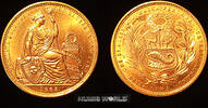 Peru 50 Soles Peru, 50 Soles, 1963, Lima, Sitzende Liberty, 23,36 g/900 Rotgold, 3089 Ex., KM230, Stg -