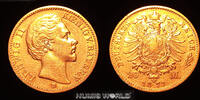 Kaiserreich Deutschland 20 Mark Kaiserreich Deutschland, Bayern, 20 Mark, Mzz. D, Ludwig II. 1864-1886, 7,92 g/900 Gold, vz -