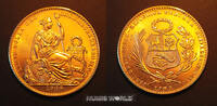 Peru Peru, 20 Soles, 1965, Lima, Sitzende Liberty, 9,35 g/900 Gold (Rotgold), 12.000 Ex. geprägt, KM229, f. Stg -