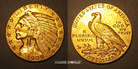 USA USA, 5 Dollars, 1909, Indianerkopf, 7,96 g/900 Gold, vz -