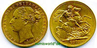 Australien 1 Sovereign 1873 Mzz. S (Sydney), Victoria, 7,97 g/917 Gold, ... 1432,00 EUR  Excl. 32,00 EUR Verzending