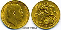 GB 1/2 Sovereign Edward VII. 1901-1910, 3,98 g/917 Gold, S522, ss -
