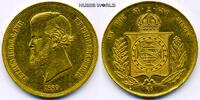Brasilien 20000 Reis Rio de Janeiro, Pedro II. 1831-1889, 17,91 g/ Gold 917, KM468, vz/vz+ -